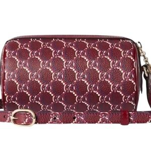 Gucci Burgundy Crossbody Bag with Pattern